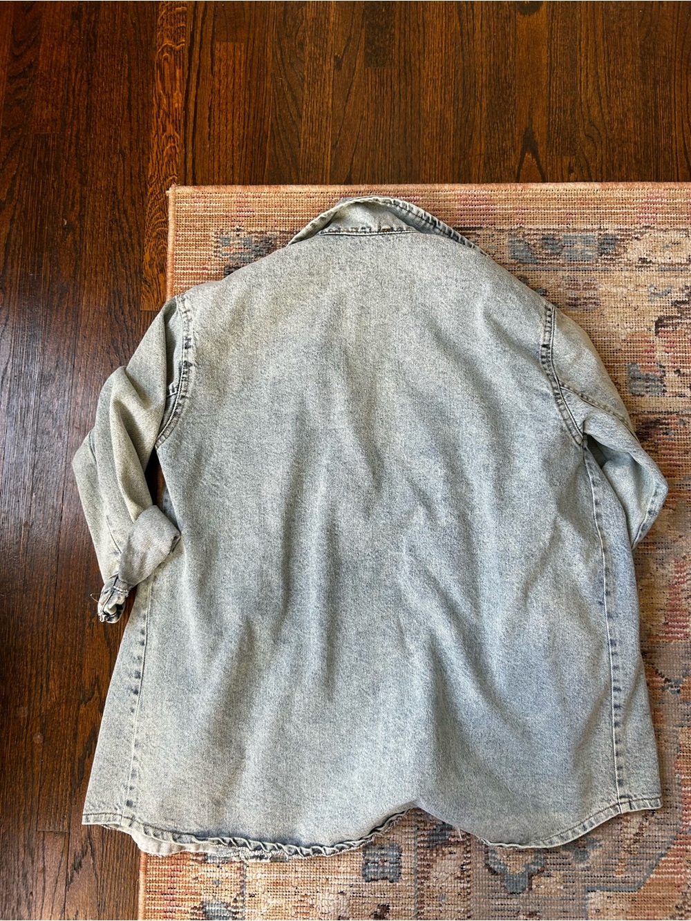 Denim Women's Embroidered Jacket - Light Blue with Colorful Pockets - Picture 9 of 9
